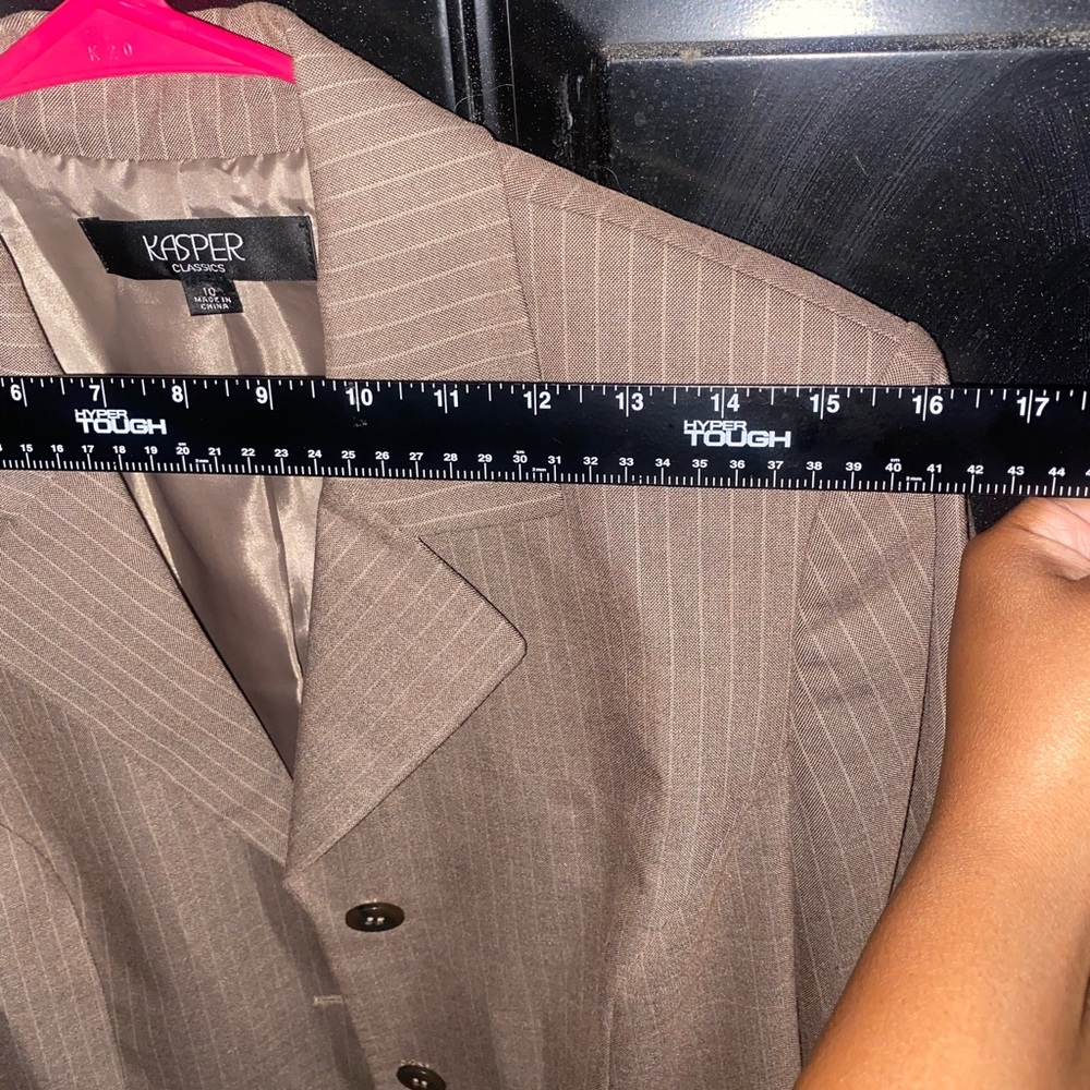 Kasper Classics Three Button Brown Blazer and Skirt Set - Picture 8 of 12